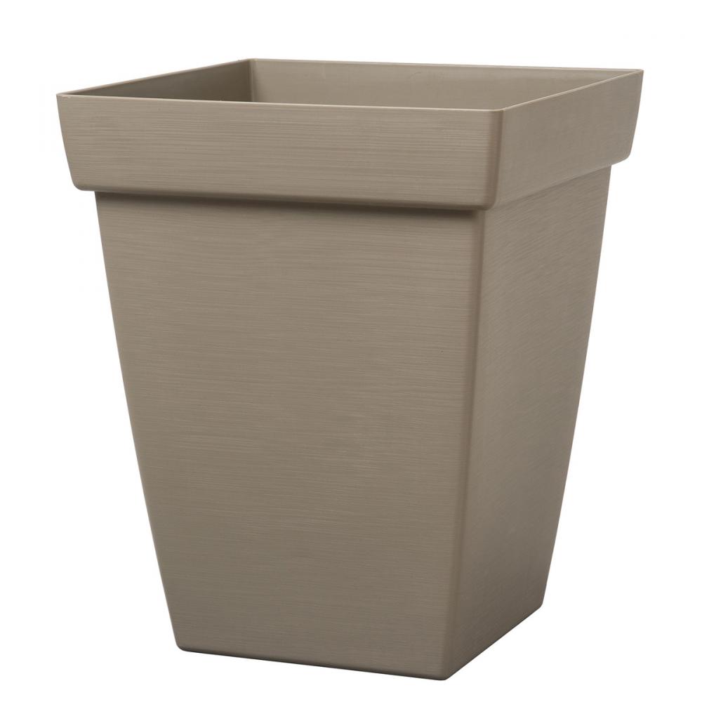 Bamboo Self-Watering Contemporary Planter Plastic Square 13in Portabello<span class=' ItemWarning' style='display:block;'>Item is usually in stock, but we&#39;ll be in touch if there&#39;s a problem<br /></span>