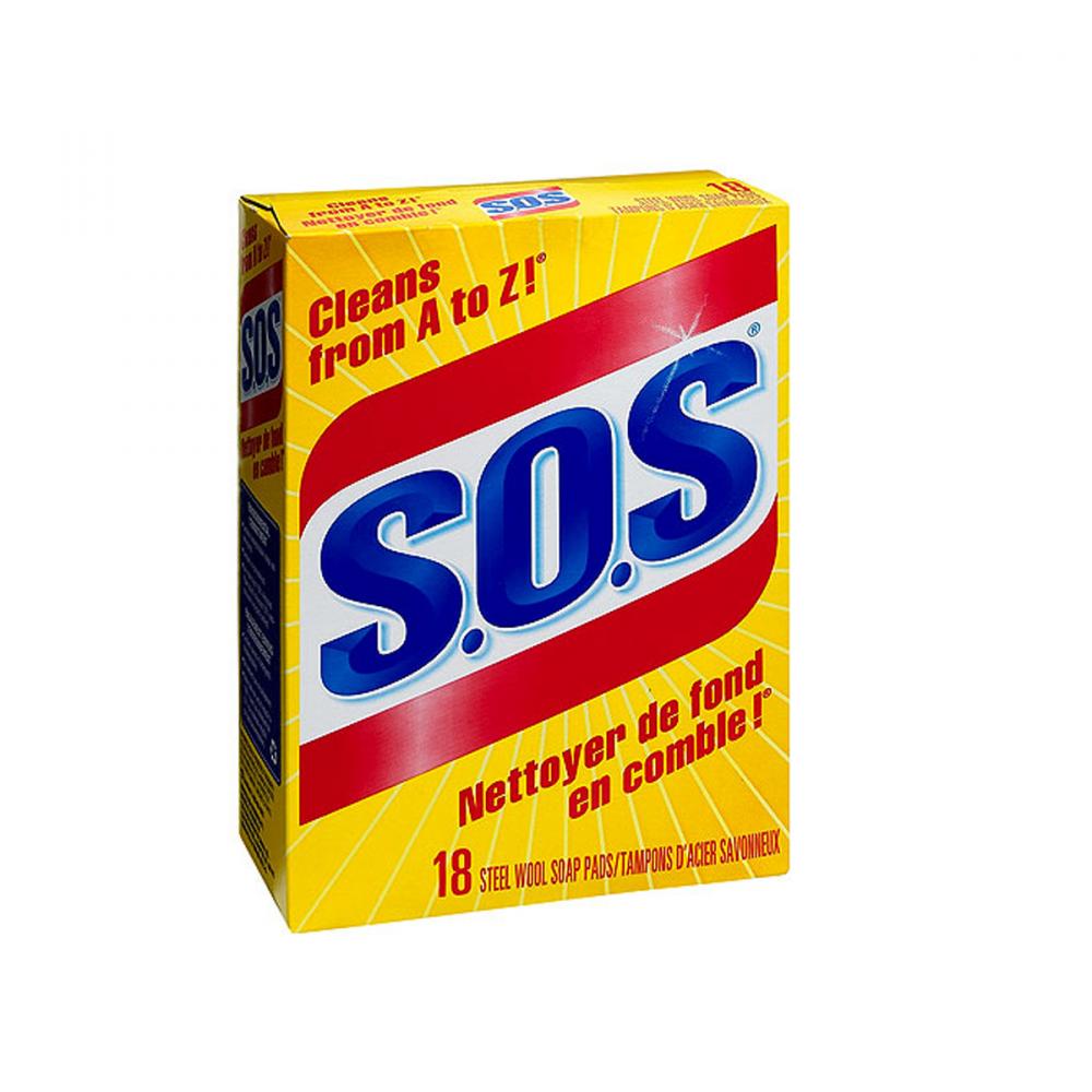 S.O.S Steel Wool Cleaning Pads with Soap 18pc<span class=' ItemWarning' style='display:block;'>Item is usually in stock, but we&#39;ll be in touch if there&#39;s a problem<br /></span>