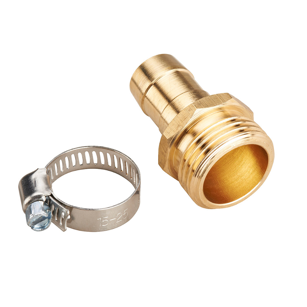 Brass Hose Repair Coupling Male 5/8in W/ Clamp<span class=' ItemWarning' style='display:block;'>Item is usually in stock, but we&#39;ll be in touch if there&#39;s a problem<br /></span>