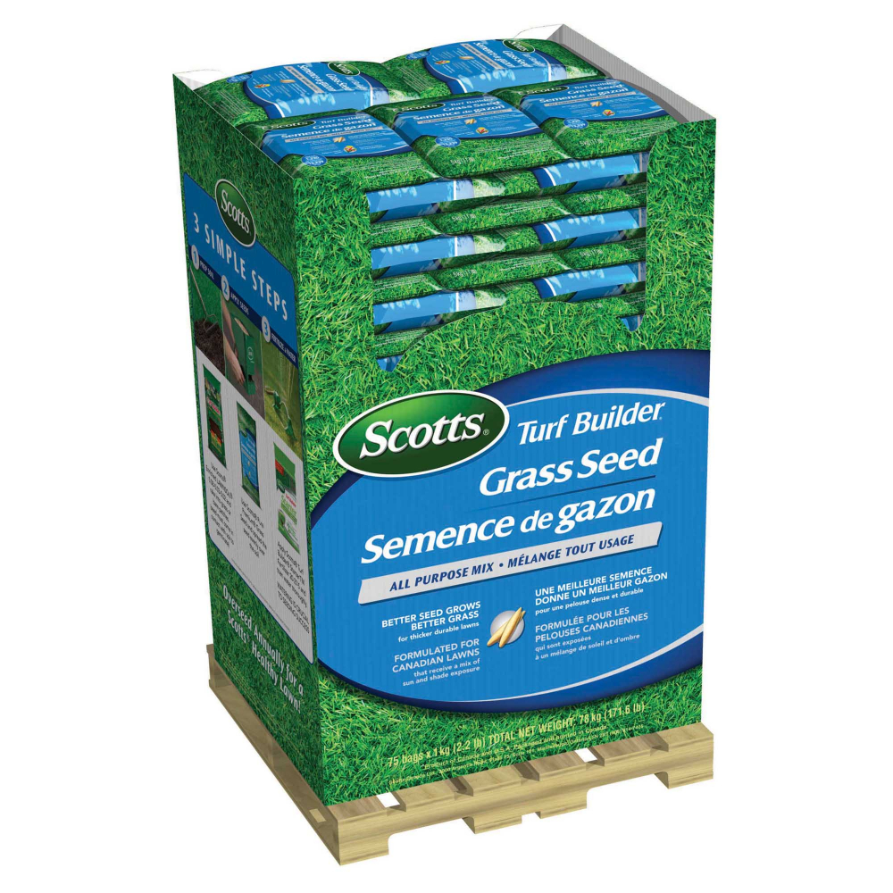 75PC Display Turf Builder All Purpose Blend Grass Seed 1kg<span class=' ItemWarning' style='display:block;'>Item is usually in stock, but we&#39;ll be in touch if there&#39;s a problem<br /></span>