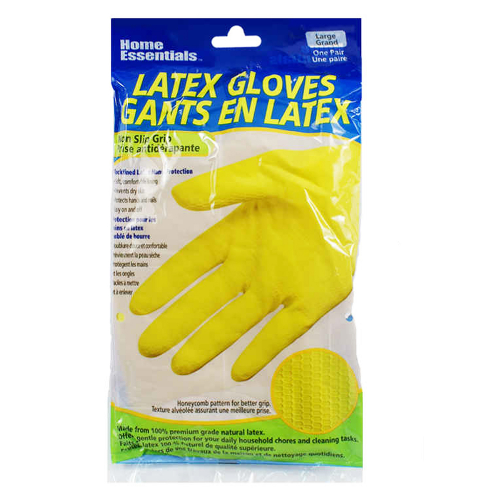 1PR Latex Household Cleaning Gloves Yellow Large<span class=' ItemWarning' style='display:block;'>Item is usually in stock, but we&#39;ll be in touch if there&#39;s a problem<br /></span>