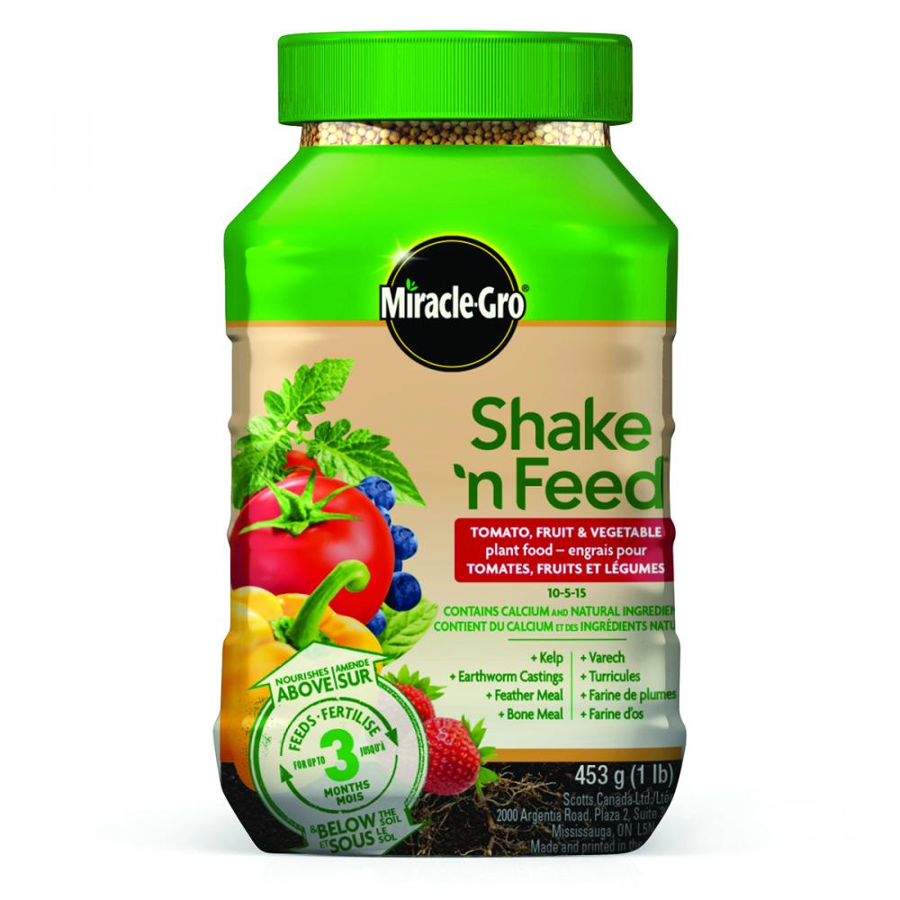 Miracle-Gro Shake N Feed Tomato 10-5-15  453g<span class=' ItemWarning' style='display:block;'>Item is usually in stock, but we&#39;ll be in touch if there&#39;s a problem<br /></span>