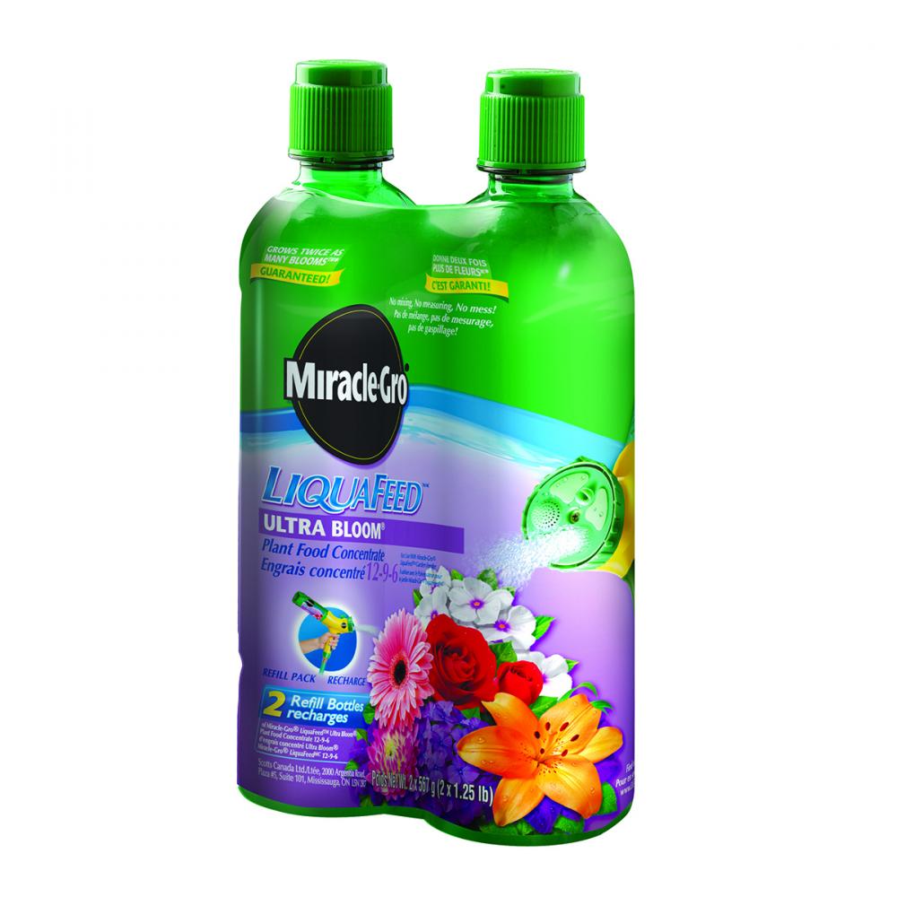 Miracle-Gro Liquafeed Ultra Bloom Plant Food 12-9-6 Refill 2/Pkg 2x567g<span class=' ItemWarning' style='display:block;'>Item is usually in stock, but we&#39;ll be in touch if there&#39;s a problem<br /></span>