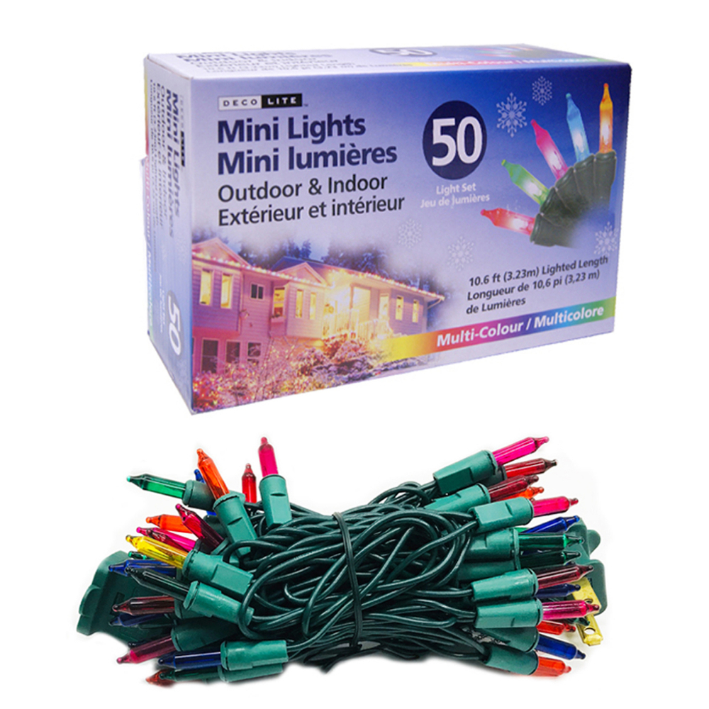 Incandescent String Lights Mini Indoor/Outdoor 50 Multi 10.6&#39;<span class=' ItemWarning' style='display:block;'>Item is usually in stock, but we&#39;ll be in touch if there&#39;s a problem<br /></span>