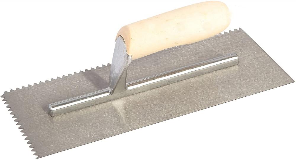 Trowel V-Notch Tempered Steel Wood Handle ¼ x 3/16&#34; 11in<span class=' ItemWarning' style='display:block;'>Item is usually in stock, but we&#39;ll be in touch if there&#39;s a problem<br /></span>