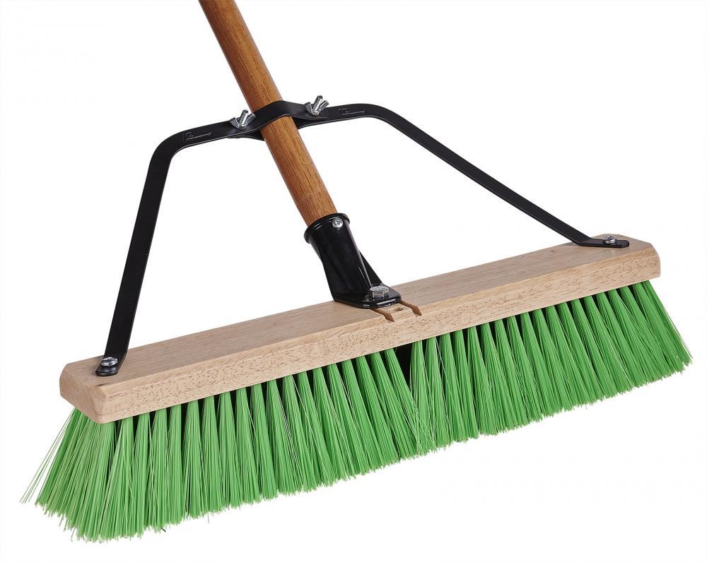 Bulldog Push Broom 18in with Brace & Handle Green<span class=' ItemWarning' style='display:block;'>Item is usually in stock, but we&#39;ll be in touch if there&#39;s a problem<br /></span>