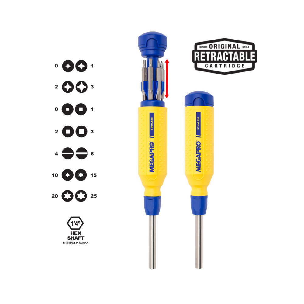 Megapro Screwdriver S/S 15-in-1 Multi-bit<span class=' ItemWarning' style='display:block;'>Item is usually in stock, but we&#39;ll be in touch if there&#39;s a problem<br /></span>