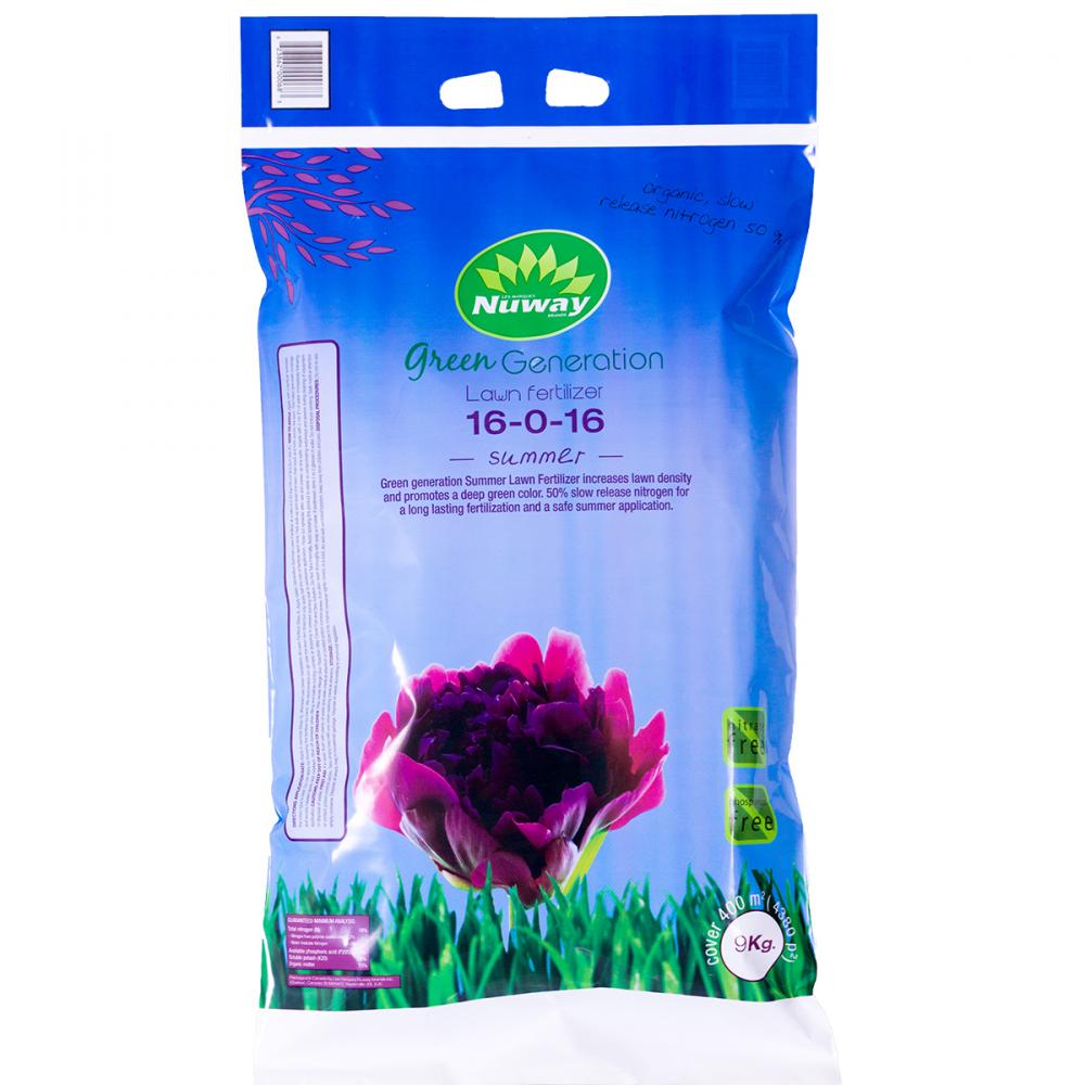 Green Generation Summer Lawn Fertilizer 16-0-16 9Kg<span class=' ItemWarning' style='display:block;'>Item is usually in stock, but we&#39;ll be in touch if there&#39;s a problem<br /></span>