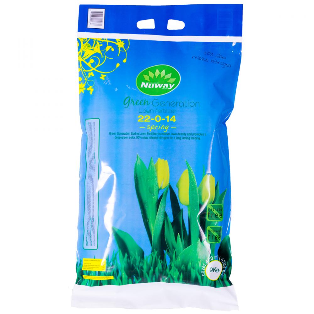 Green Generation Spring Lawn Fertilizer 22-0-14 15Kg<span class=' ItemWarning' style='display:block;'>Item is usually in stock, but we&#39;ll be in touch if there&#39;s a problem<br /></span>