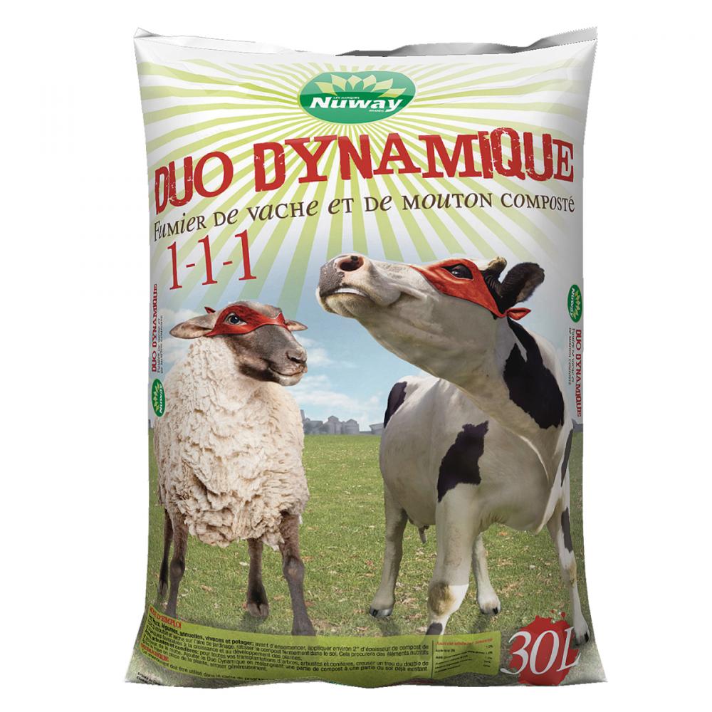 Nuway Dynamic Duo Cattle & Sheep Manure Compost 30L<span class=' ItemWarning' style='display:block;'>Item is usually in stock, but we&#39;ll be in touch if there&#39;s a problem<br /></span>