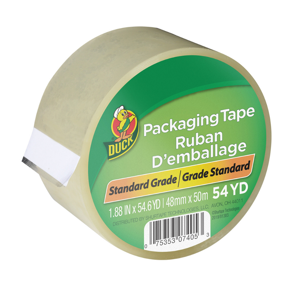 Duck Standard Grade Clear Packaging Tape - 48mm x 50m<span class=' ItemWarning' style='display:block;'>Item is usually in stock, but we&#39;ll be in touch if there&#39;s a problem<br /></span>