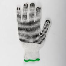 Toolway 105530 - 1dz. Knitted Poly/Cotton Gloves White With Black PVC Dots (L)
