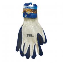 Toolway 105550 - 1dz. Knitted Cotton Gloves White With Nitrile Palm Blue (OSFA)