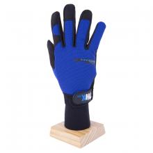Toolway 105594 - 1 Pair Mechanic Gloves Blue/Black With Synthetic Leather Palm Black (L)