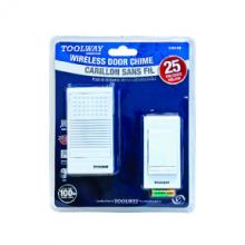 Toolway 140105 - Door Chime With Wireless Remote Touch Button Waterproof Transmitter White