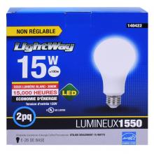 Toolway 140422 - 2PK Bulbs A19 LED Non-Dimmable 14W Soft White