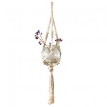 Toolway 184437 - Planter Hanger Macrame Cotton Rope 41in Natural Jute