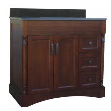 Toolway 188013-BLK - Vanity with Granite Top 2-Door/3-Drawer 36ix22x38" Black