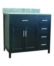 Toolway 188014-GRY - Vanity with Granite Top 2-Door/4-Drawer 36x22x38" Grey