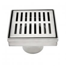 Toolway 188097 - Square Shower Drain Slot Grid 6" x 6"x 2 3/4" Brushed Stainless Steel