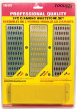 Toolway 190101 - 3Pc Whetstone Diamond Sharpening Stone Set 2in x 6in