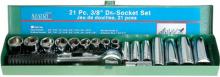 Toolway 701105 - Socket Set 21pc 3/8in Dr. SAE