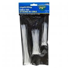 Toolway 714066 - 75PC Cable Ties 4in 5in & 8in Assorted Colours