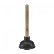 Toolway 84090778 - Drain Plunger Mini Force-cup Style 4in cup with 9in Wood Handle