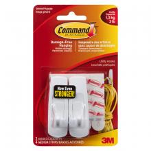 Toolway 87070623 - Command™ Utility Hook Medium White 2Pk