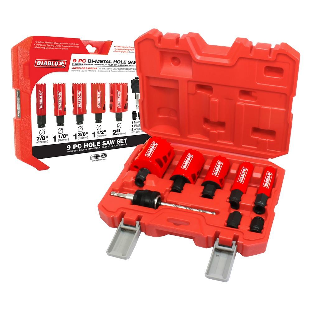 9 pc General Purpose Bi-Metal Hole Saw Set<span class=' ItemWarning' style='display:block;'>Item is usually in stock, but we&#39;ll be in touch if there&#39;s a problem<br /></span>