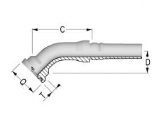 Kuri Tec X-2024-CFL4 - Interlock Inserts - US End Configurations - 45Â° O-Ring SuperCAT 6000 PSI Flange Solid O