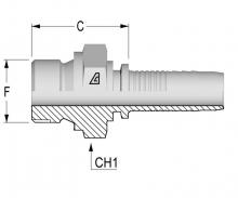 Kuri Tec A-0404-MBFS - Inserts for Two-Piece Fittings - International End Configurations - BSP Solid Male Flat