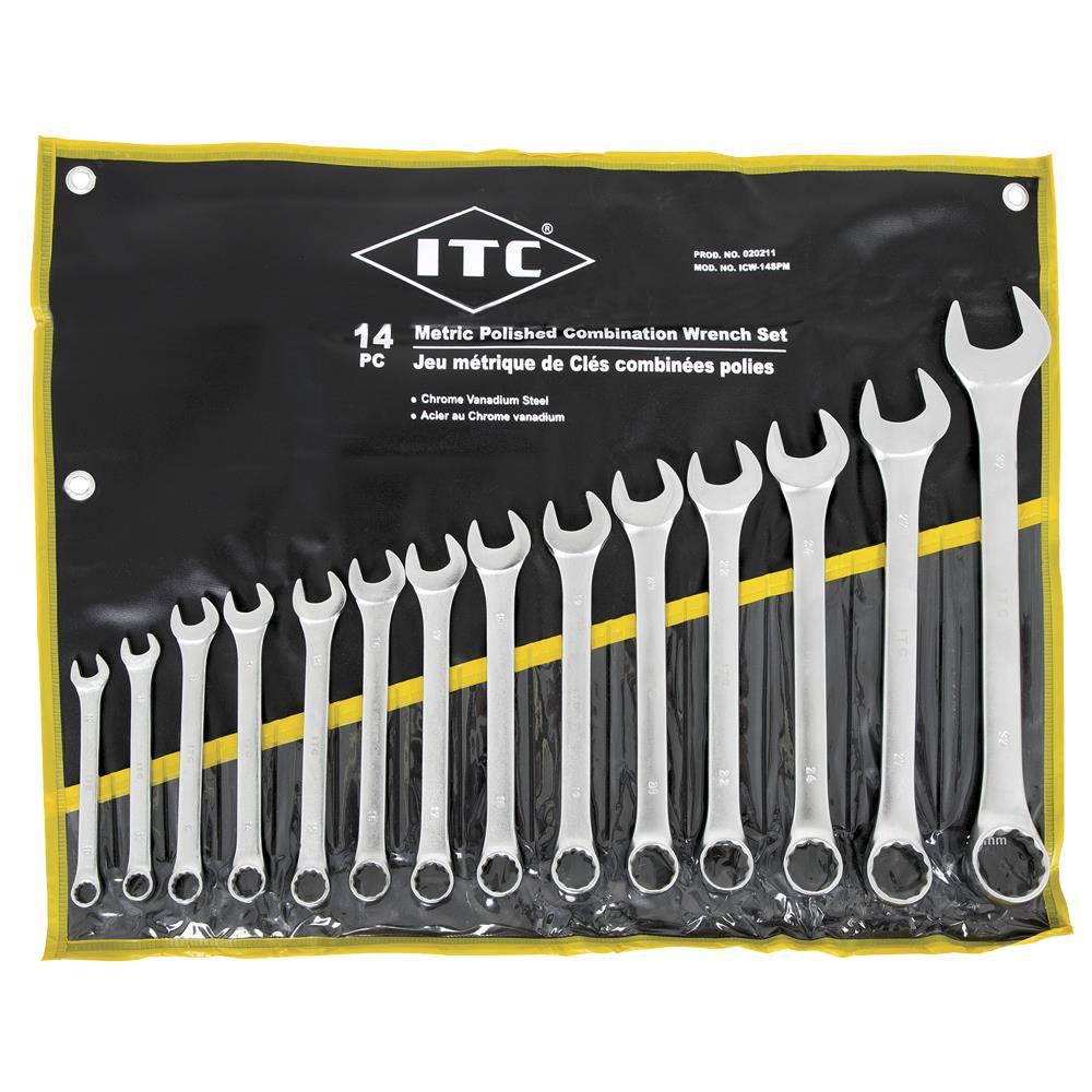 Polished Combination Wrench Set - Metric - 14 pc<span class=' ItemWarning' style='display:block;'>Item is usually in stock, but we&#39;ll be in touch if there&#39;s a problem<br /></span>
