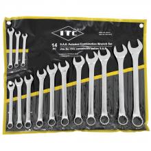 ITC 020210 - Combination Wrench - SAE - Polished - 14 pc Set