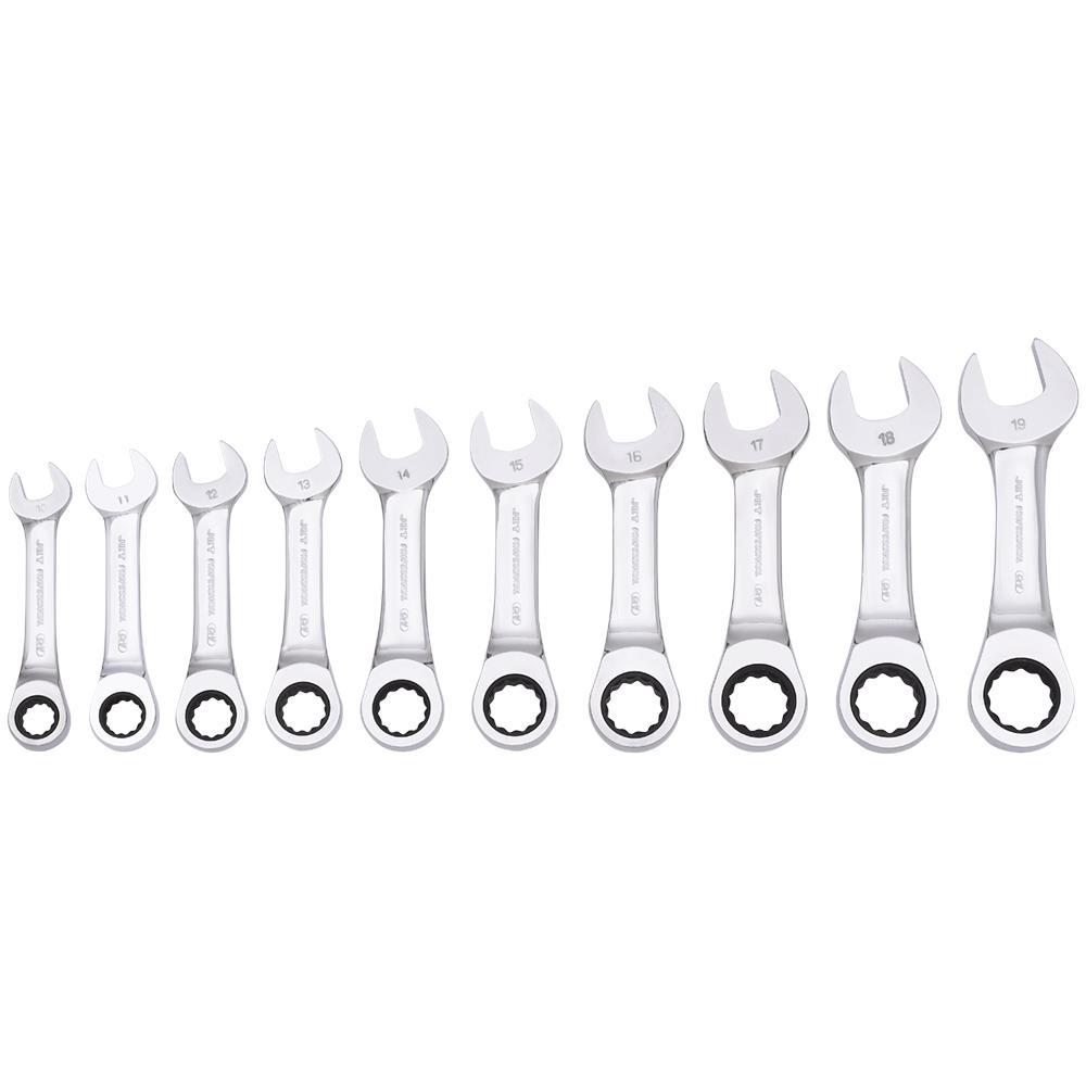 Stubby Ratcheting Combination Wrench Set - Metric - 10 pcs<span class=' ItemWarning' style='display:block;'>Item is usually in stock, but we&#39;ll be in touch if there&#39;s a problem<br /></span>