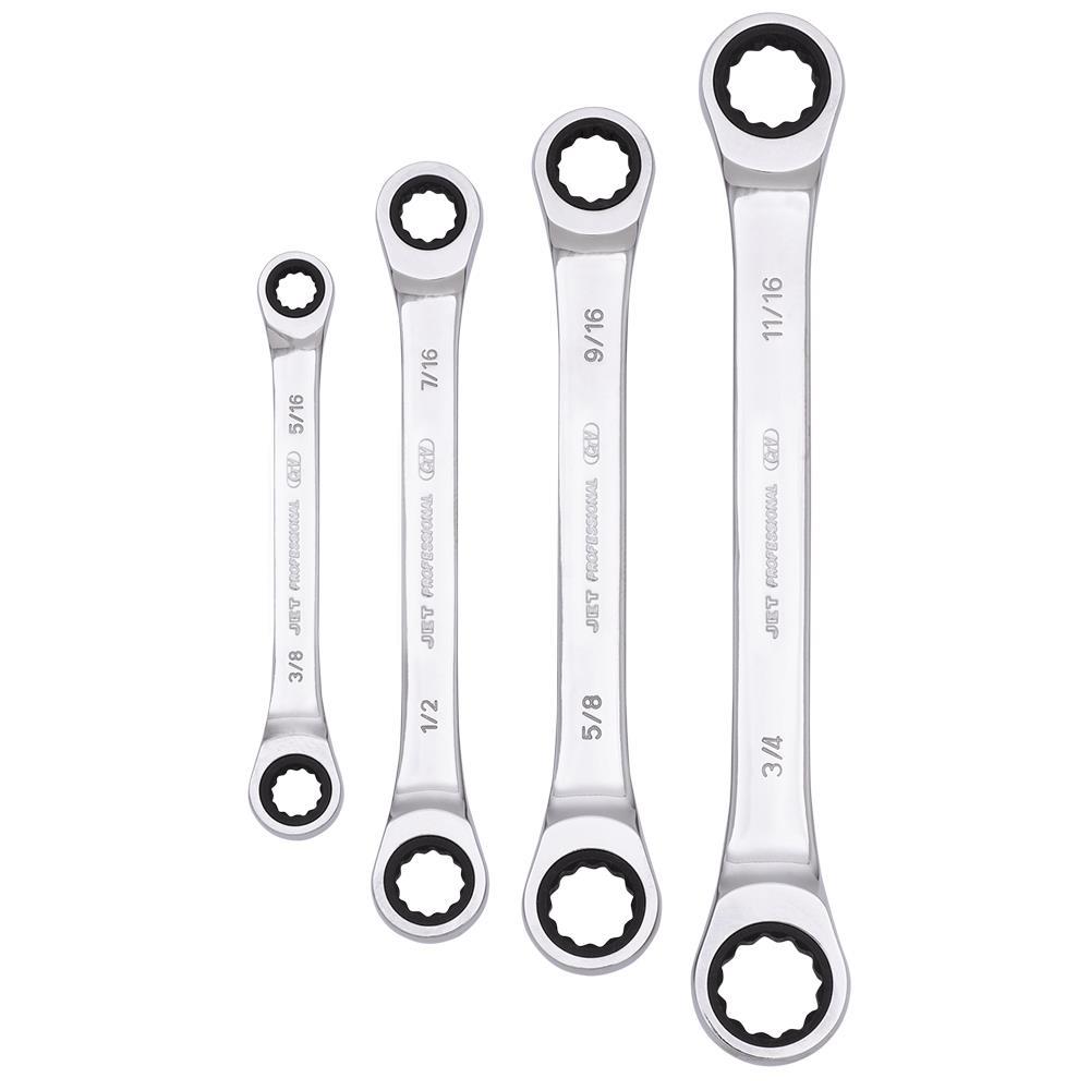 Ratcheting Double Box Wrench Set  - SAE - 4 pc<span class=' ItemWarning' style='display:block;'>Item is usually in stock, but we&#39;ll be in touch if there&#39;s a problem<br /></span>