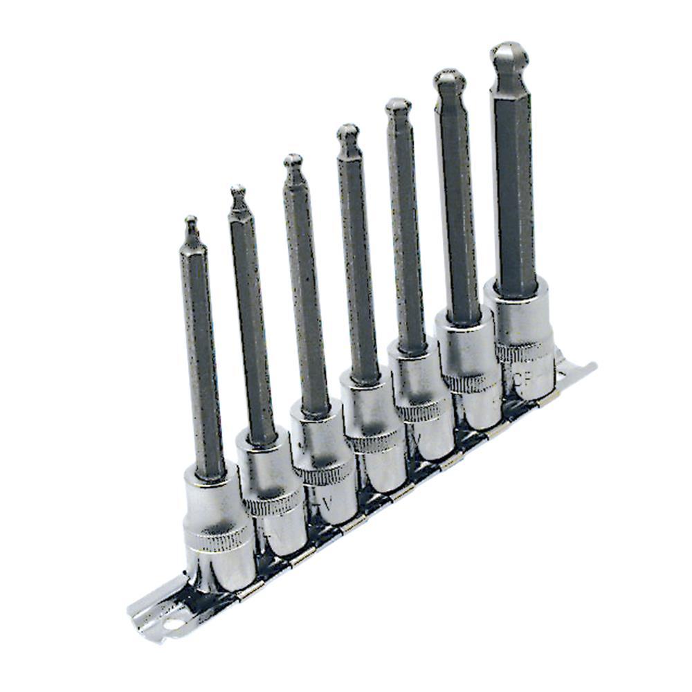 3/8&#34; DR SAE 4&#34; Long Ball Nose Socket Set - 7 pcs<span class=' ItemWarning' style='display:block;'>Item is usually in stock, but we&#39;ll be in touch if there&#39;s a problem<br /></span>