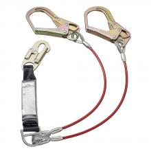 Peakworks V8108826 - Shock Absorbing Lanyard (110 – 220 lb capacity) Twin Leg - 100% Tie Galvanized - Snap & Form Hooks