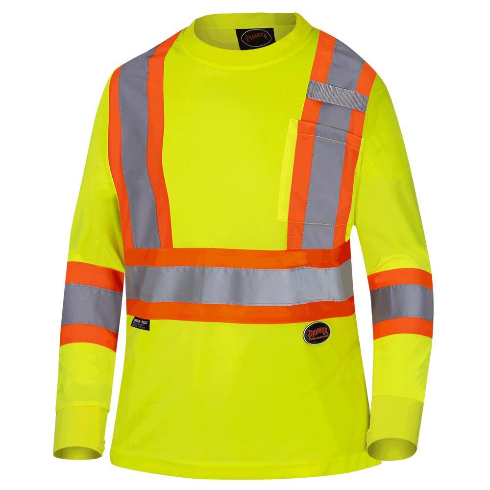Women&#39;s  Long-Sleeved Safety T-Shirt - Bird&#39;s-Eye Polyester<span class=' ItemWarning' style='display:block;'>Item is usually in stock, but we&#39;ll be in touch if there&#39;s a problem<br /></span>
