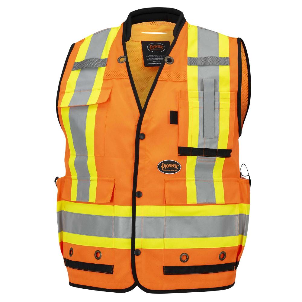 Hi-Vis Surveyor Vest - Anti-Microbial - Mesh Back - Hi-Vis Orange - L<span class=' ItemWarning' style='display:block;'>Item is usually in stock, but we&#39;ll be in touch if there&#39;s a problem<br /></span>