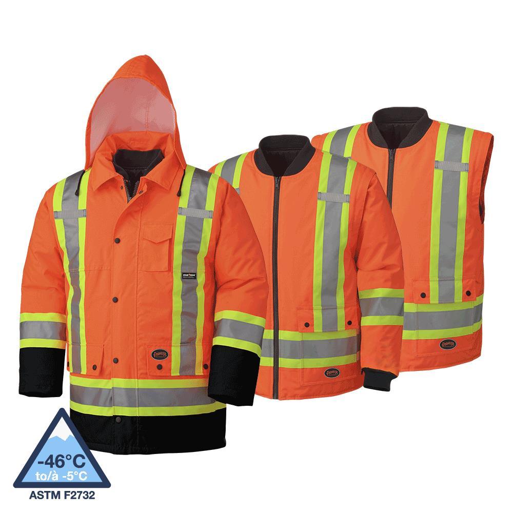 Hi-Vis 7-in-1 Parka - 100% Waterproof - Detachable Hood - Hi-Vis Orange - XXS - DUPLICATED (2XS / XX<span class=' ItemWarning' style='display:block;'>Item is usually in stock, but we&#39;ll be in touch if there&#39;s a problem<br /></span>