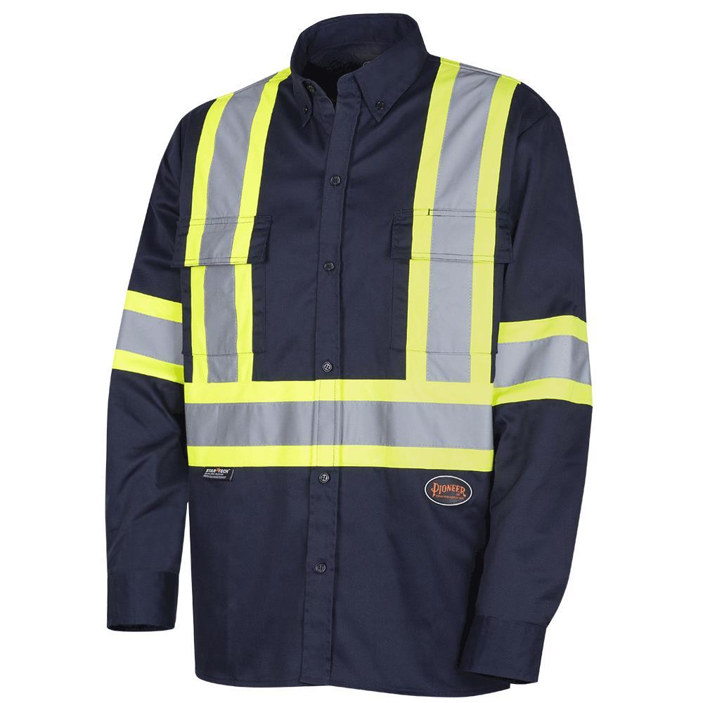 Button Work Shirt with Reflective Tape<span class=' ItemWarning' style='display:block;'>Item is usually in stock, but we&#39;ll be in touch if there&#39;s a problem<br /></span>