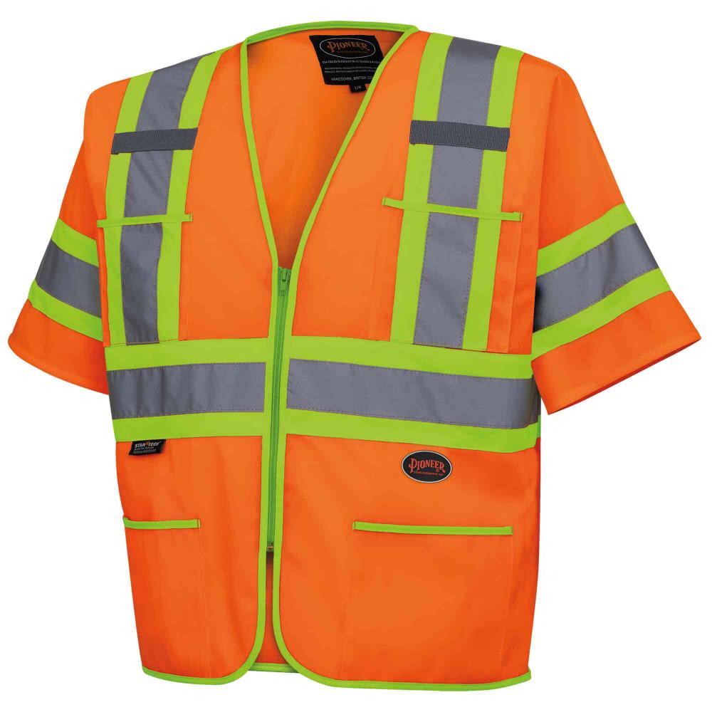 Hi-Vis Short Sleeve Zip Front Safety Vests<span class=' ItemWarning' style='display:block;'>Item is usually in stock, but we&#39;ll be in touch if there&#39;s a problem<br /></span>