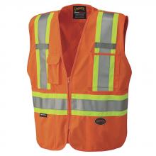 Pioneer V1021150-2XL - Tear-Away Mesh Back Zip Front Safety Vests - Tricot Polyester