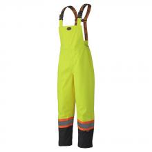 Pioneer V1200460-L - Hi-Vis Waterproof Safety Bib Pants - 300D Ripstop PU Coated Polyester - Lined