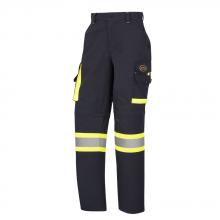 Pioneer V2080780-38X32 - Hi-Vis Safety Cargo Pants – Convertible Zip-Off – Navy – 38x32