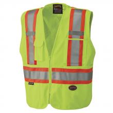 Pioneer V1021260U-M - Tear-Away Mesh Back Zip Front Safety Vests - Tricot Polyester
