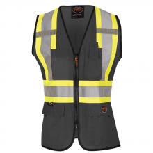 Pioneer V1027870U-S - Women's Safety Vest Tricot Poly Interlock