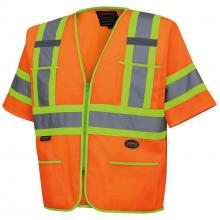 Pioneer V1023550U-4XL - Hi-Vis Short Sleeve Zip Front Safety Vests