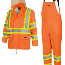 Pioneer V1080150U-S - Waterproof Lightweight Safety Rainsuits - Polyester/PVC